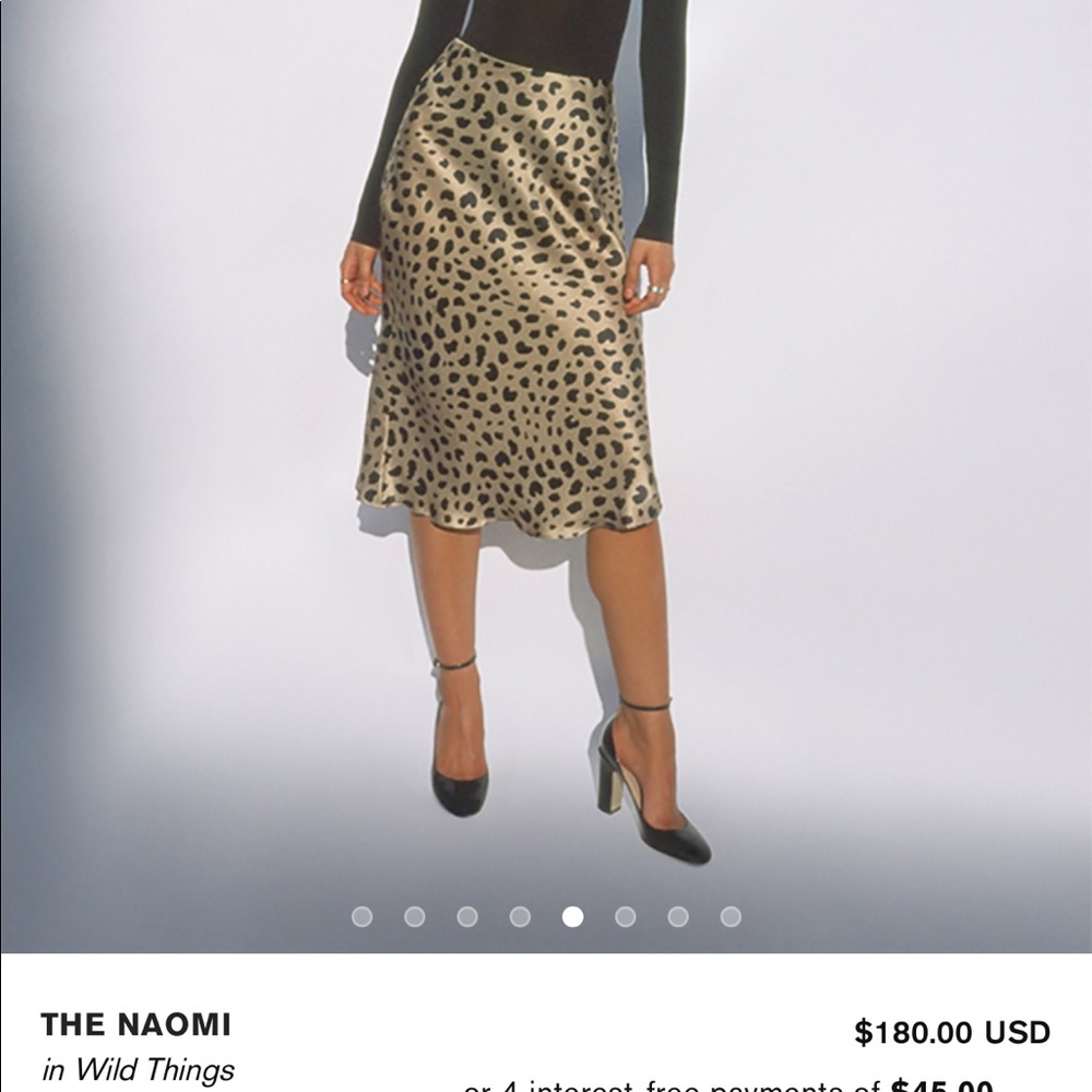 Realisation Par Cheetah Silk Skirt